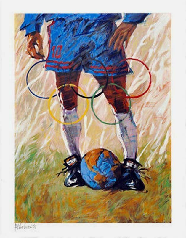 Olympic Soccer Lithograph. Aldo Luongo