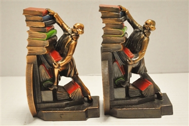 Pair Bronze Librarian, K &O Co Bookends